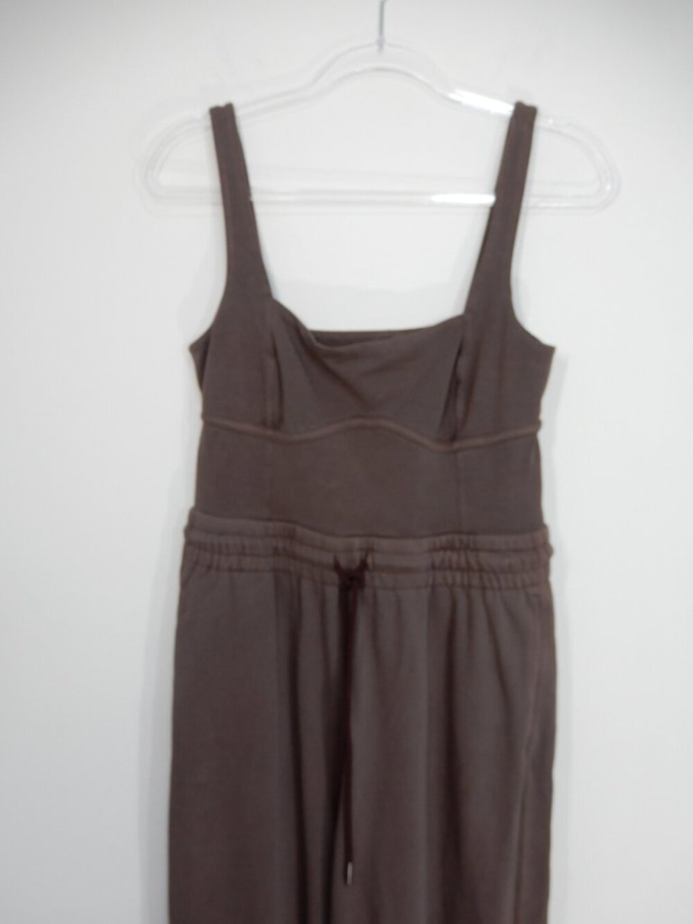 FP Movement Free People Inbound Jumpsuit Size M Dark Espresso Cotton Pockets NEW - Picture 7 of 12